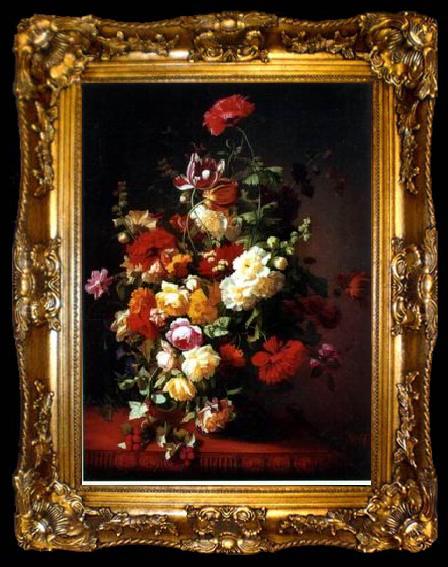framed  unknow artist Floral, beautiful classical still life of flowers.053, ta009-2